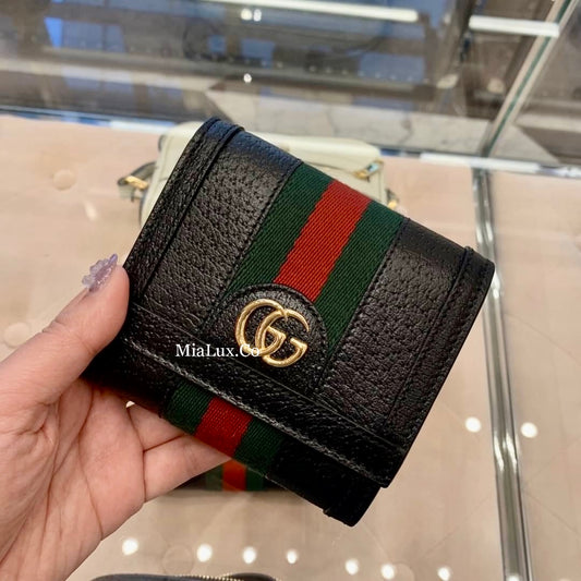 @Gucci Ophidia Wallet 牛皮飾帶零錢包/P300