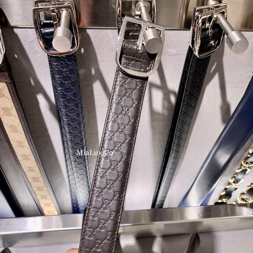 @Gucci Embossed Belt 男生款壓紋方頭皮帶/P195