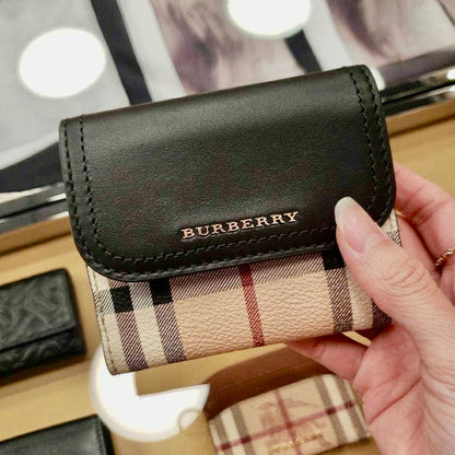 @Burberry Luna 格紋拼色翻蓋短夾/P215 🔥下殺🉐11000