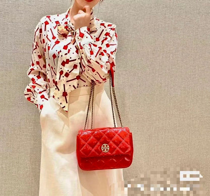 @ToryBurch▪️Willa Small 菱格肩背鍊包/635P419 🔥折上六折🉐12110