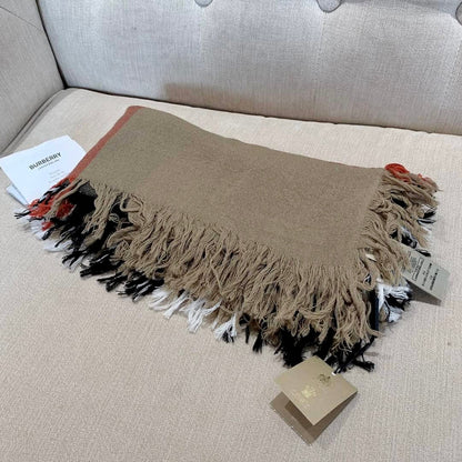 *現貨*Burberry Square Scarf 格紋羊毛大方巾-棕/P189