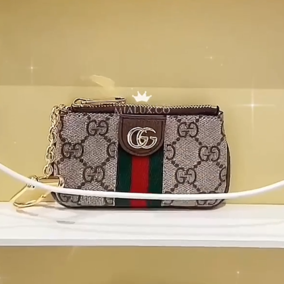 Gucci▪️Ophidia KEY CASE 男女款老花織布鑰匙零錢包 *£285