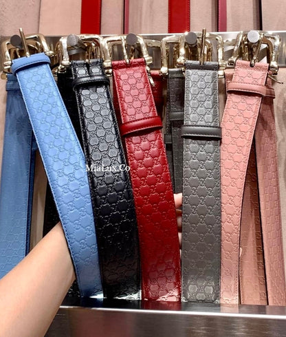 @Gucci Embossed Belt 女款壓紋馬蹄方頭皮帶/P165