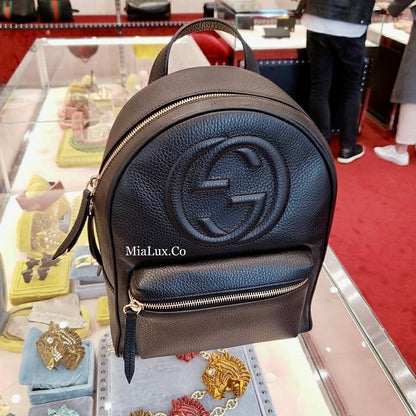 @Gucci Soho Backpack 浮雕牛皮後背包/P830