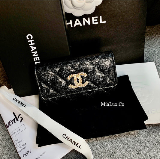 CHANEL CARD HOLDER 特殊金雙C翻蓋卡夾 -