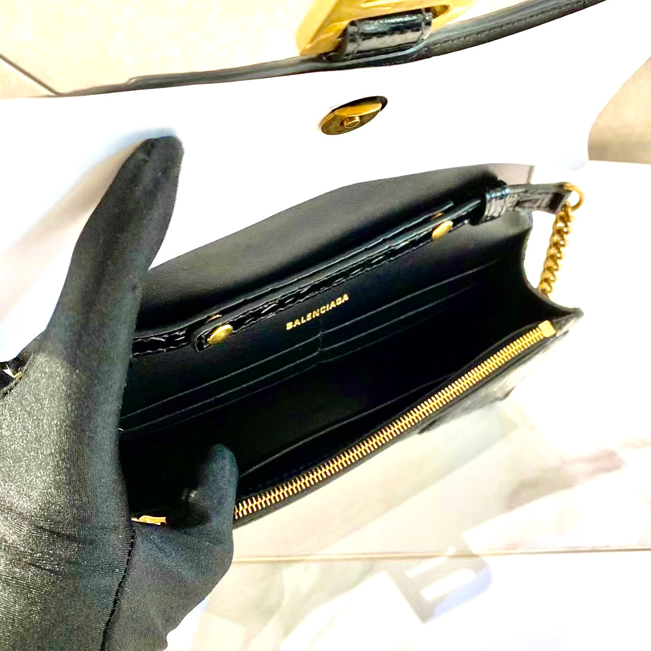 Balenciaga▪️Hourglass WOC鱷紋WOC沙漏包/1270O896 ㊙️折扣🉐37630💰