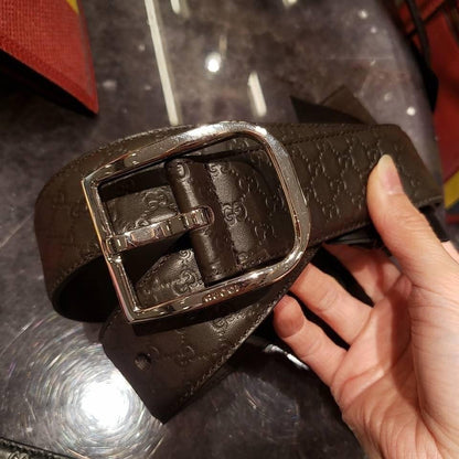 @Gucci Embossed Belt 男生款壓紋方頭皮帶/P195