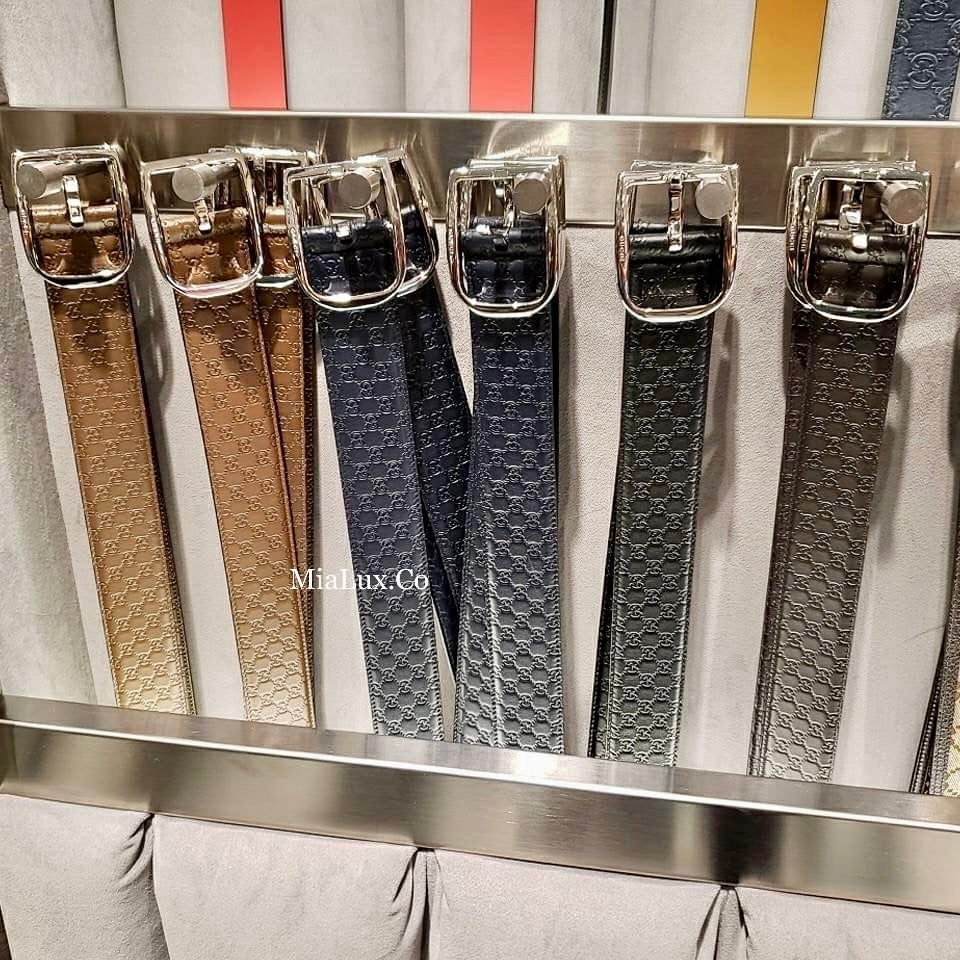 @Gucci Embossed Belt 男生款壓紋方頭皮帶/P195