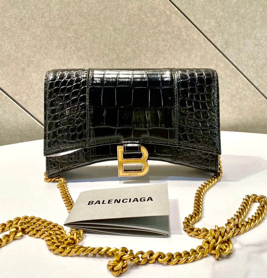 Balenciaga▪️Hourglass WOC鱷紋WOC沙漏包/1270O896 ㊙️折扣🉐37630💰