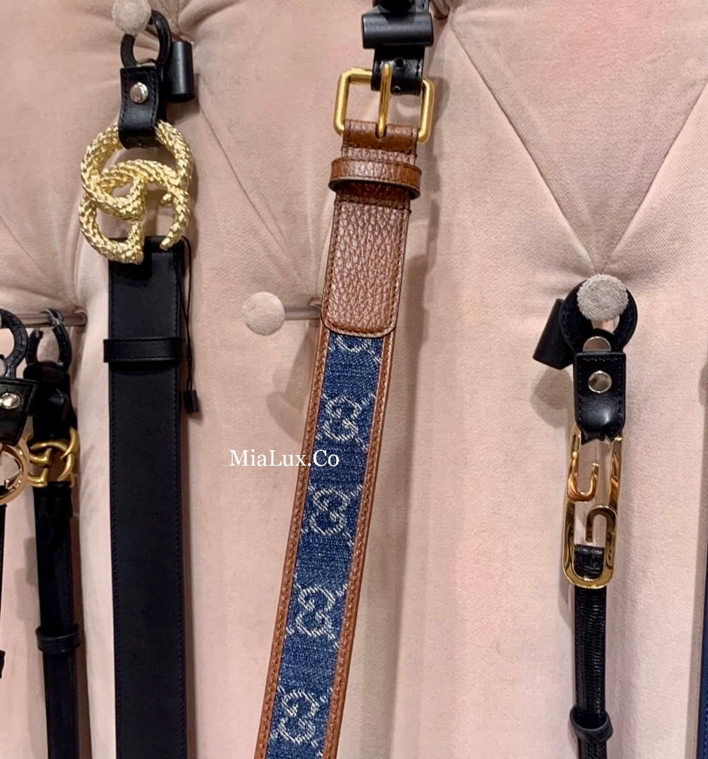 @Gucci New Denim GG Belt 女款老花牛仔皮帶/P160