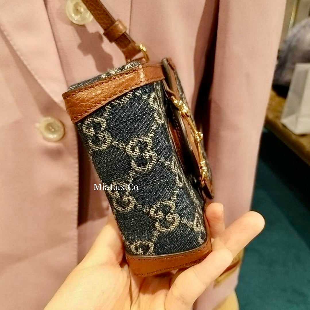 @Gucci Denim Phone Bag 丹寧牛仔老花手機包/P560