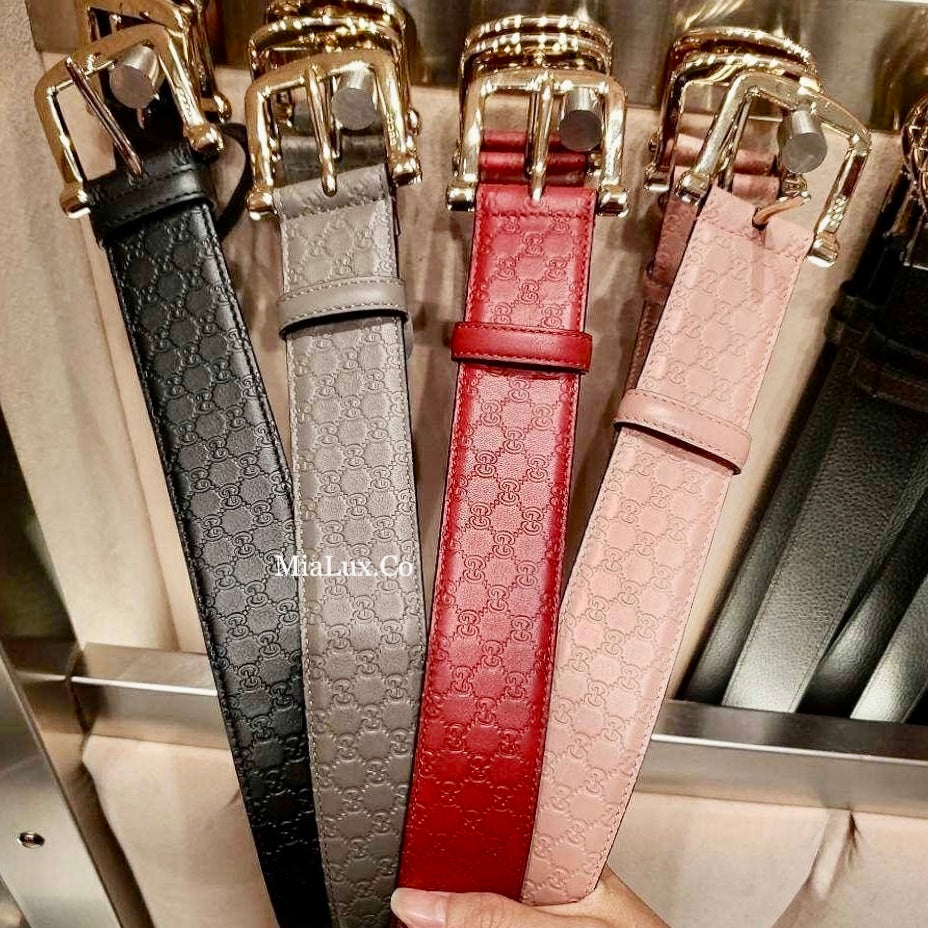 @Gucci Embossed Belt 女款壓紋馬蹄方頭皮帶/P165