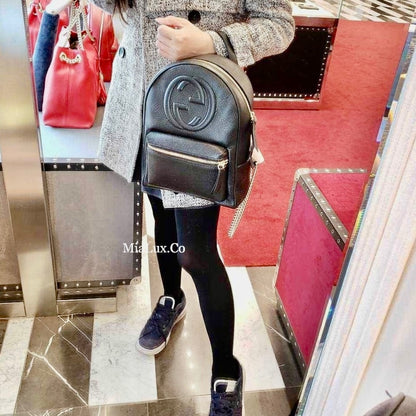 @Gucci Soho Backpack 浮雕牛皮後背包/P830