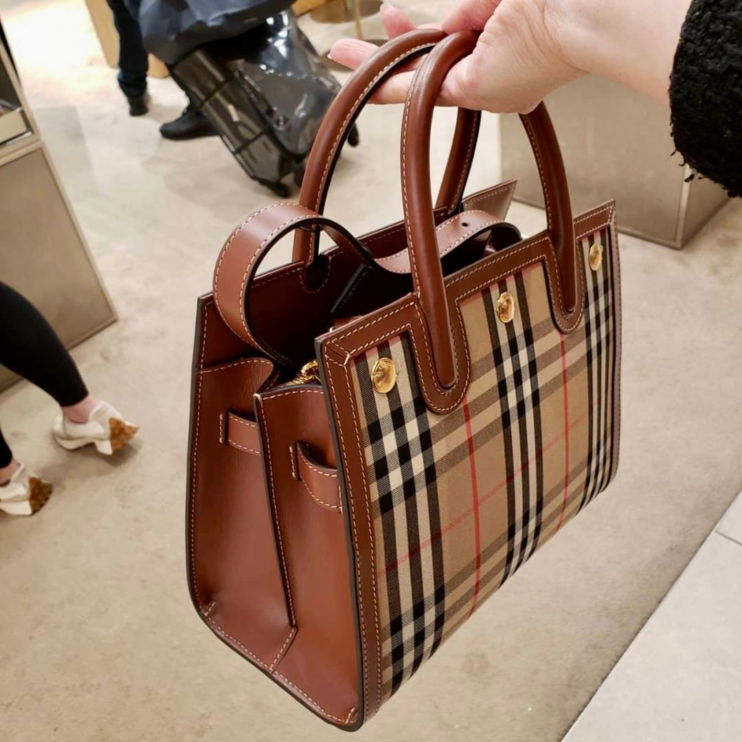 @Burberry Check Tote 中款格紋托特包/P1125 🔥下殺🉐51630