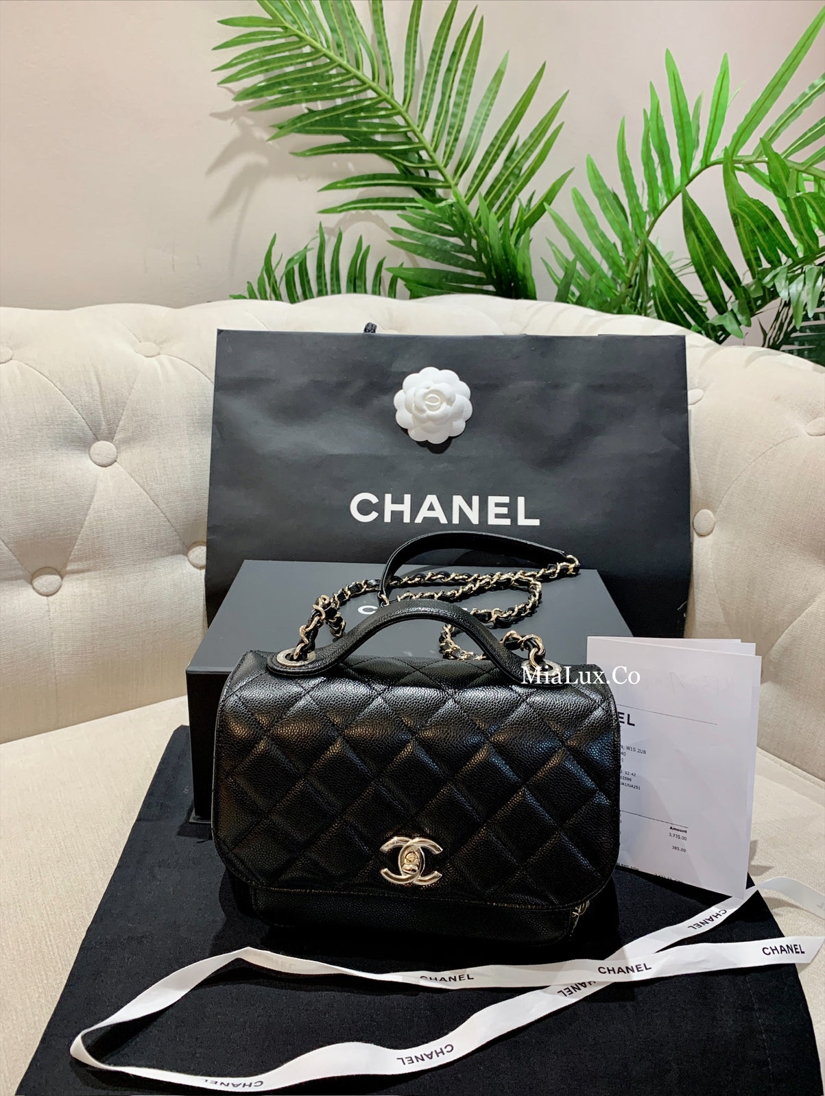 CHANEL✨| CALFSKIN FLAP BAG WITH HANDLE 牛皮手把郵差包 A93607 -