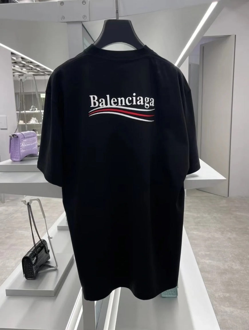 *Balenciaga巴黎世家 Political Campaign 男生款T上衣-黑/550C474 ㊙️折扣🉐19980🏷️