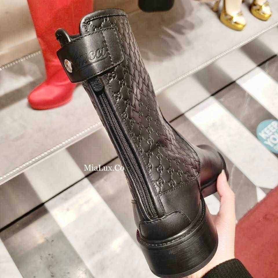 @Gucci Embossed Boots 壓紋牛皮短靴鞋/P335