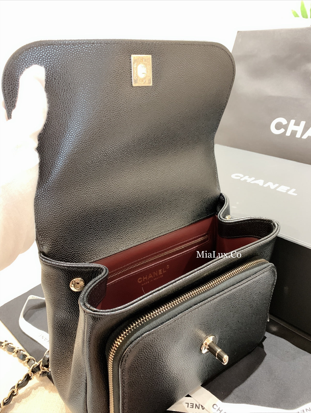 CHANEL✨| CALFSKIN FLAP BAG WITH HANDLE 牛皮手把郵差包 A93607 -