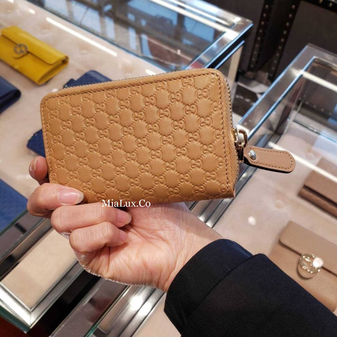 @Gucci Embossed Coin Purse Mini 迷你壓紋拉鍊零錢包/P195 🔔限時折🉐9980