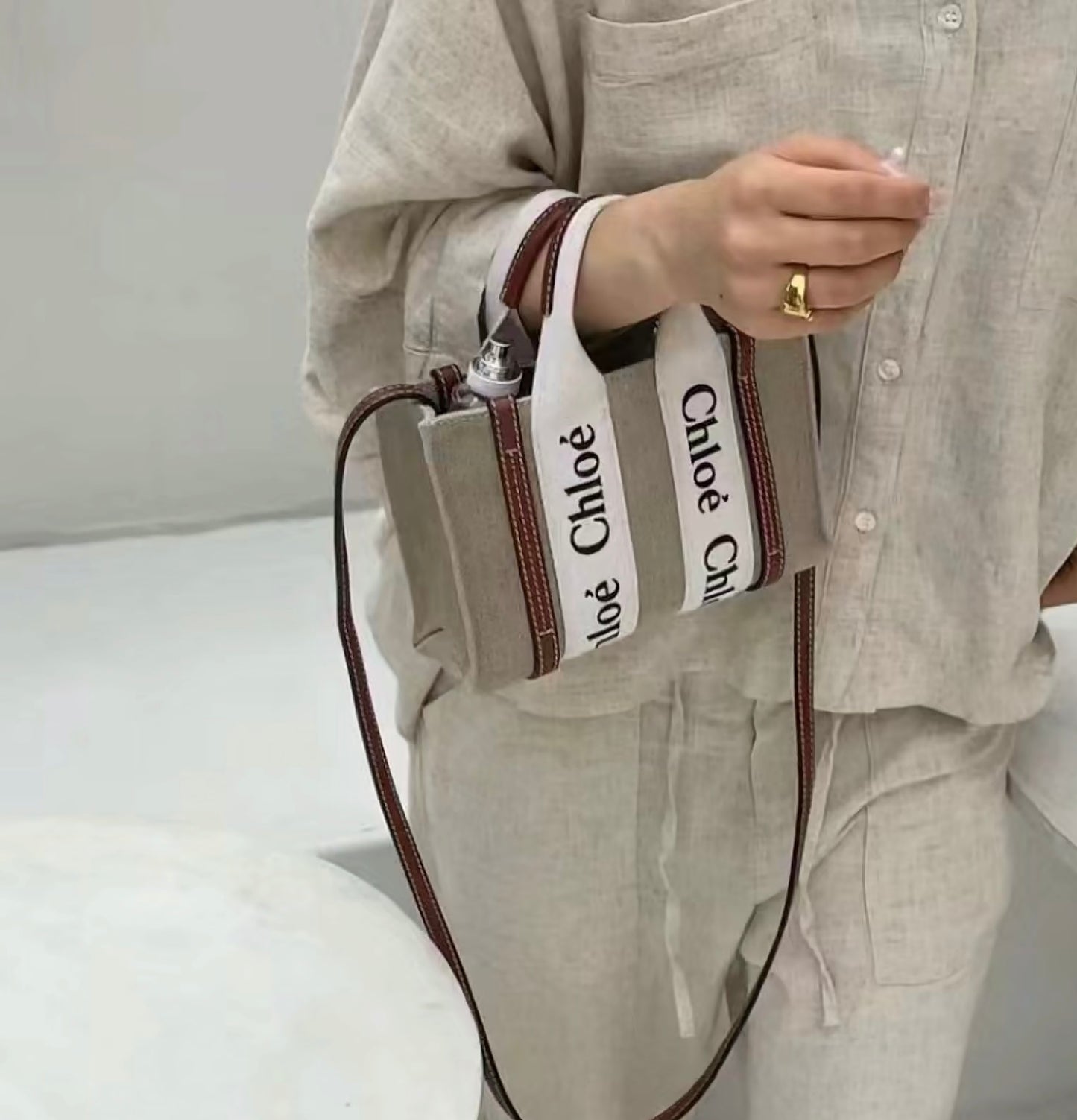 Chloe Woody Tote Nano 超迷你托特包/465C359 ㊙️折扣🉐15080💰