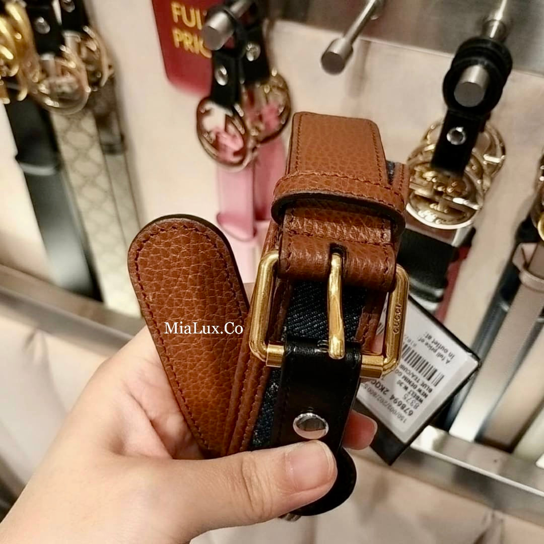 @Gucci New Denim GG Belt 女款老花牛仔皮帶/P160