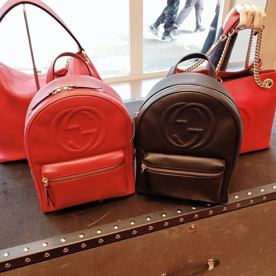 @Gucci Soho Backpack 浮雕牛皮後背包/P830