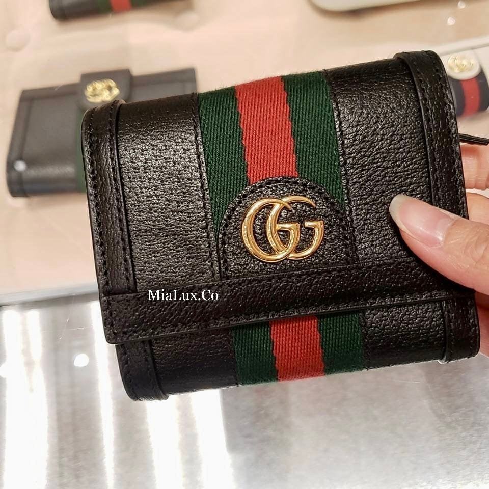 @Gucci Ophidia Wallet 牛皮飾帶三折短夾/P495