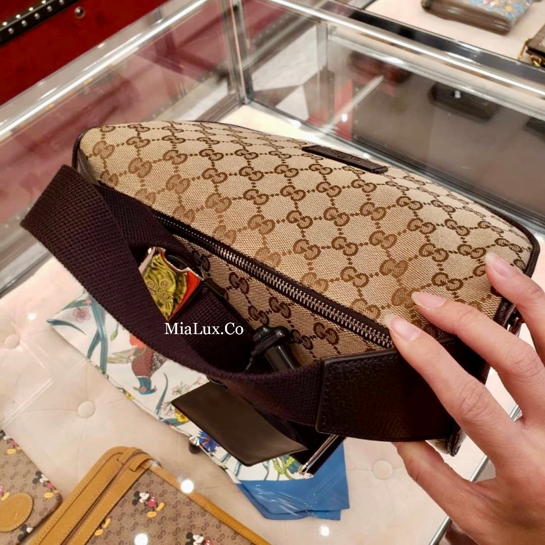 @Gucci Canvas Bumbag 男女款老花胸包/P475