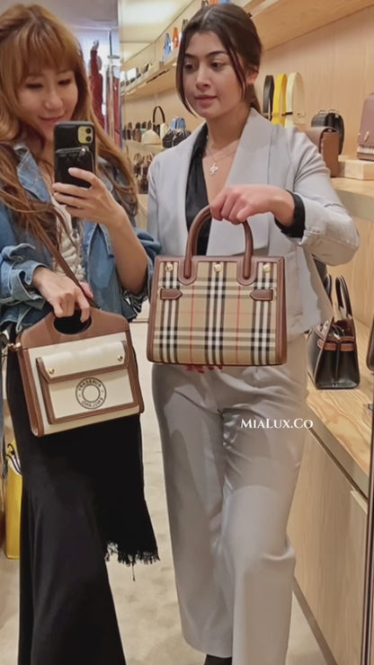 @Burberry Check Tote 中款格紋托特包/P1125 🔥下殺🉐51630