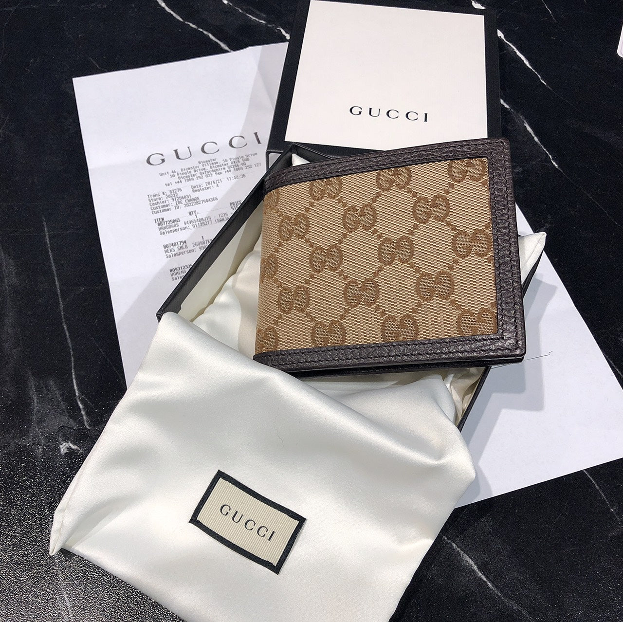 @Gucci Canvas Wallet 男女款老花六卡短夾/P170