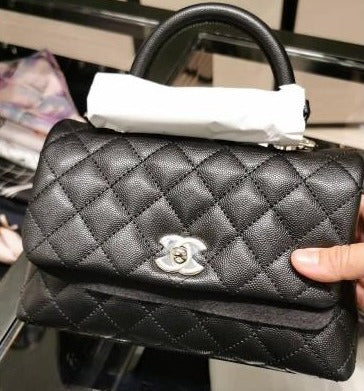 CHANEL▶︎✨| MINI CALFSKIN FLAP BAG WITH HANDLE 迷你牛皮手把翻蓋包 A92990 -