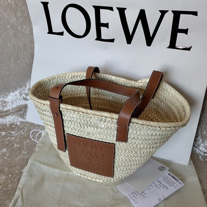 Loewe▪️Basket bag 經典牛皮草編包/450H405 💚折扣🉐17010