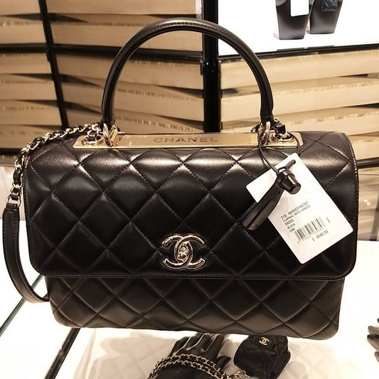 CHANEL✨ LARGE LAMBSKIN FLAP BAG WITH TOP HANDLE 大款小羊皮把手翻蓋包 A69923 -