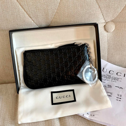 @Gucci Embossed Key Pouch 壓紋圓型扣鑰匙錢包/P145