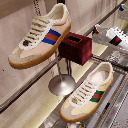 @Gucci▪️Boris Sneaker 牛皮側邊飾帶運動鞋/P290