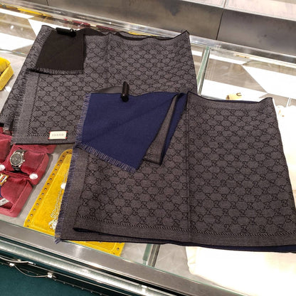 @Gucci Wool Scarf 花紋拼色羊毛長條圍巾/P210