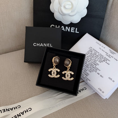 CHANEL✨ CC DROP METAL EARRINGS 垂墜CC耳環 AB8915 -