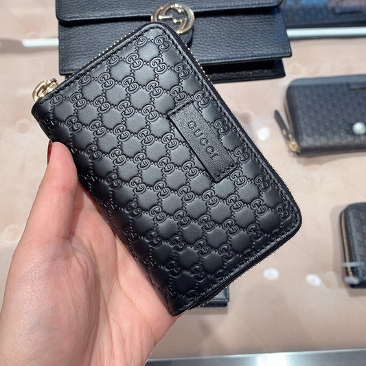 @Gucci Embossed Coin Purse Mini 迷你壓紋拉鍊零錢包/P195 🔔限時折🉐9980