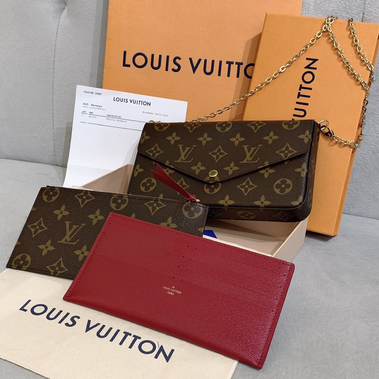 LV▪️Félicie Pochette 三合一信封鏈包/1060 ✨🉐44460