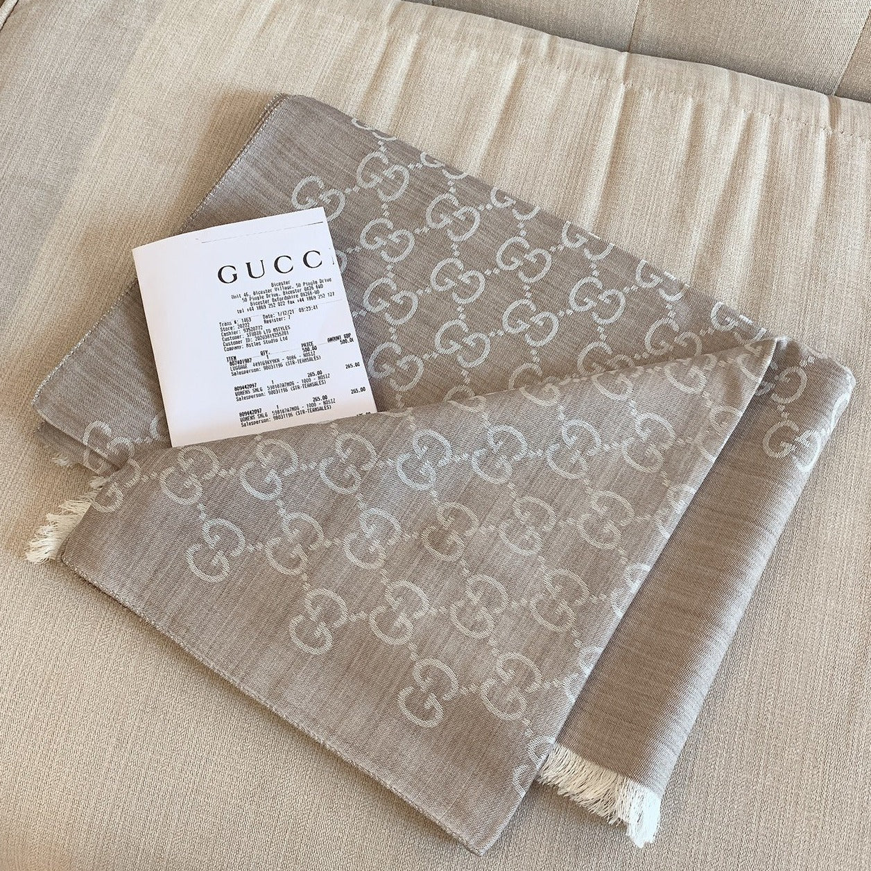 @Gucci▪️Wool Scarf Long 正反雙色羊毛長條圍巾/P175