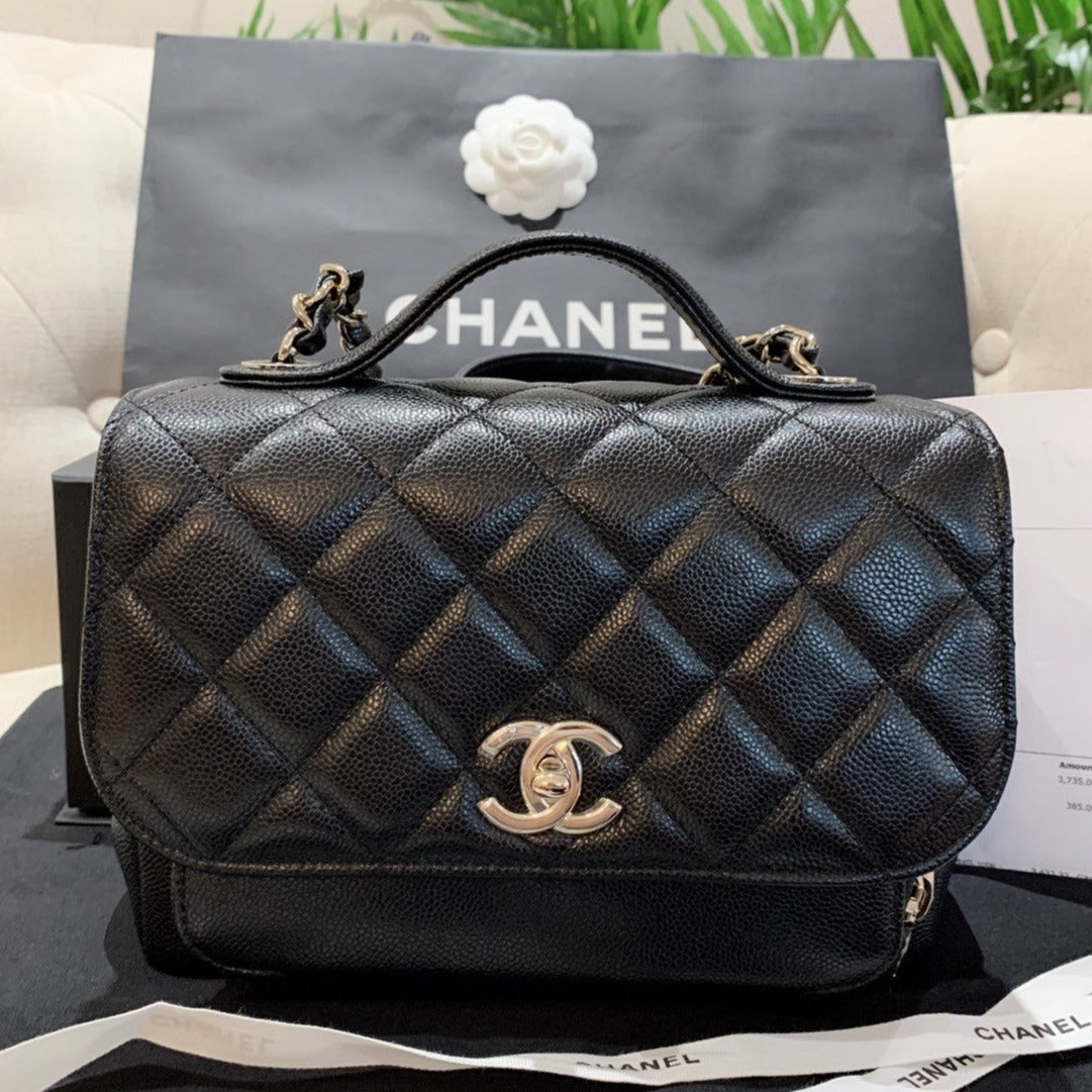 CHANEL✨| CALFSKIN FLAP BAG WITH HANDLE 牛皮手把郵差包 A93607 -